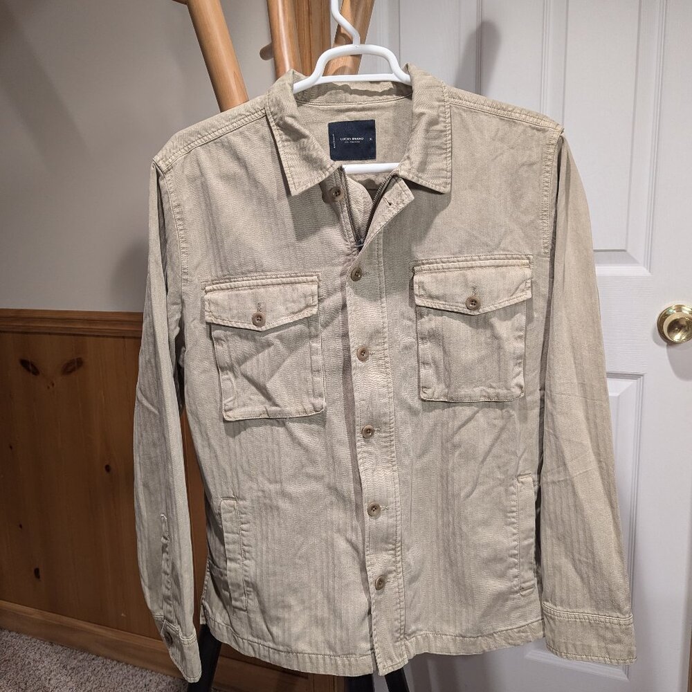 Lucky Brand - Herringbone Shirt Jacket - Tan - XL